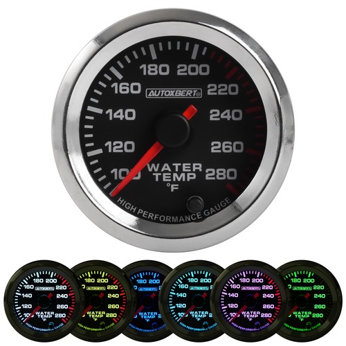 Universal Water Temp Gauge 100-280F Meter 2" 52mm 7 Color LED W/ 1/8" NPT Sensor - 第 3/12 張圖片