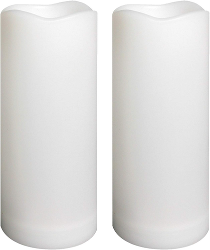 Waterproof Outdoor Flameless Pillar Candles with Timer Battery Operated Electric - Picture 12 of 12
