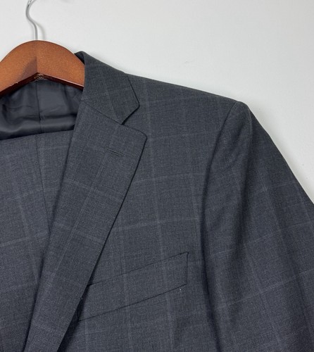 CANALI New Label 13290/37 Gray Window Pane 2 Button Suit Size 38 R #273 - Picture 8 of 13