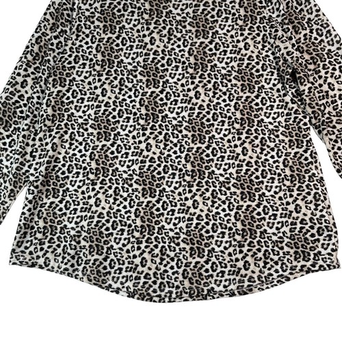 Chicos Damen Top Größe 2 / L Leopardenmuster Cozisoft Town N Country Langarm - Bild 4 von 12