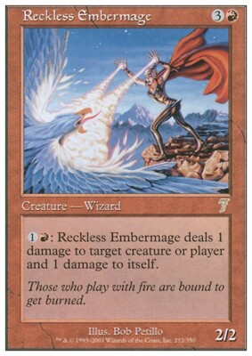 RECKLESS EMBERMAGE mtg NM 7th Edition Rare 1 Card