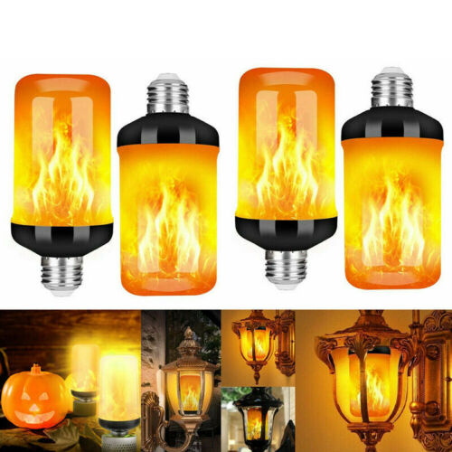 LED Flame Effect Fire Light Bulb E27 Simulated Flicker Xmas Party Decor Kit - Picture 1 of 12