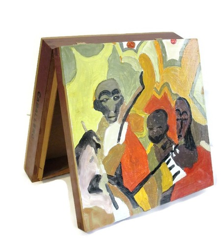 Hand painted Vintage Wooden Trinket Box Inspired By Humbert Howard's Painting - Picture 2 of 8