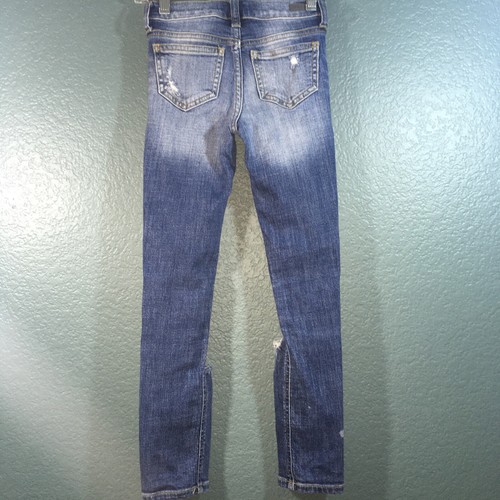 SP Black, Girl's Distressed Denim Skinny Jeans, Blue, 7 - Picture 7 of 11