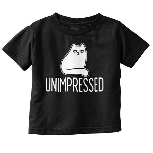 Funny Sarcastic Attitude Unimpressed Cat Toddler Boy Girl Youth T Shirt Tee - Picture 6 of 6
