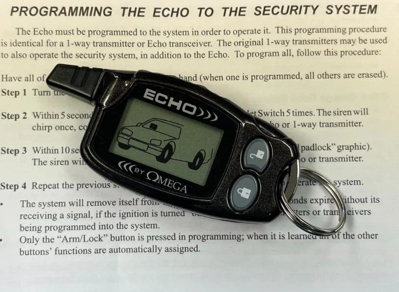 NEW Omega 152 ECHO ECHO 3 ELVNTRQG 2 WAY LCD REMOTE FOB TRANSMITTER ELVNTROG