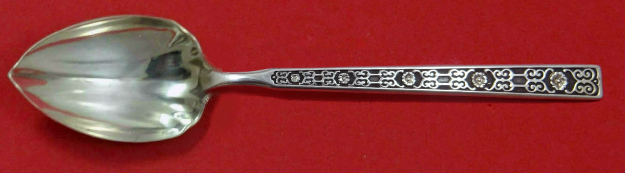 "Cuchara de pomelo acanalada de plata esterlina tracería española de Gorham 5 3/4"