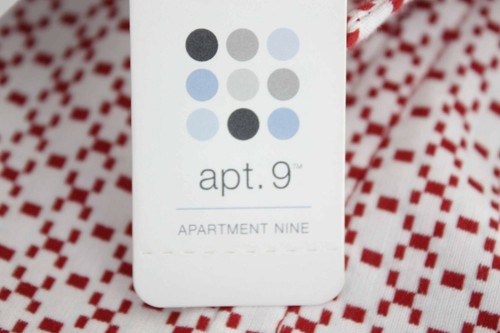 Apt. 9 NEW $89 Sz 8 Red White Lined Hidden Buttons Cotton Blend Coat - Picture 8 of 8