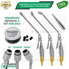 Hemorrhoid Suction Ligator Straight Up Down & 100 Latex Band Surgical Instrument