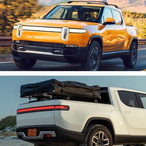 Full 4Pcs Roof Rail Rack Cross Bar Crossbar Fit For Rivian R1T 2022-2024 2025 - Picture 5 of 5
