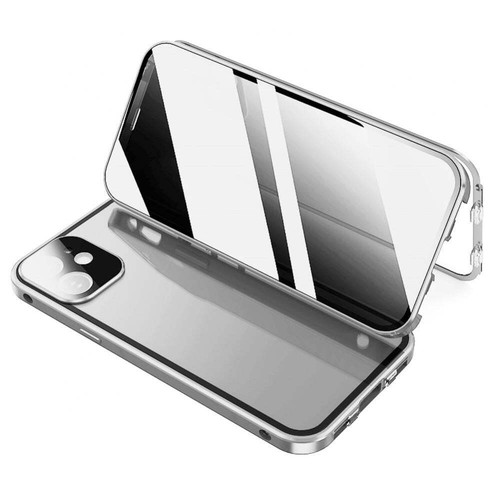 Custodia metallo adsorbimento magnetico vetro temperato 360 protezione per iPhone - Foto 26 di 32