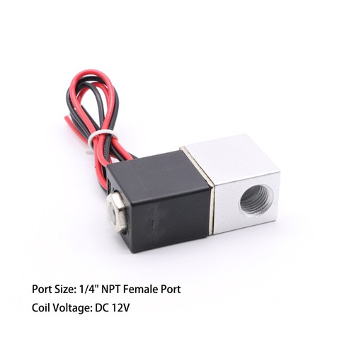 Electroválvula de aire eléctrica neumática de 1/4" 12V DC 2 vías normalmente cerrada nueva - Imagen 4 de 10