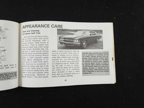 VINTAGE 1972 CHEVROLET Owners/Operators Manual - Picture 8 of 8
