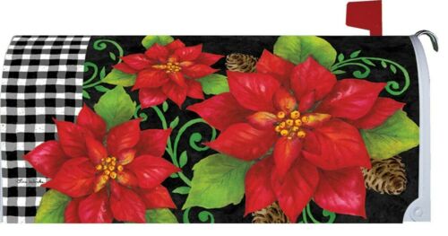 Christmas Poinsettia Magnetic Mailbox Cover - Picture 1 of 1