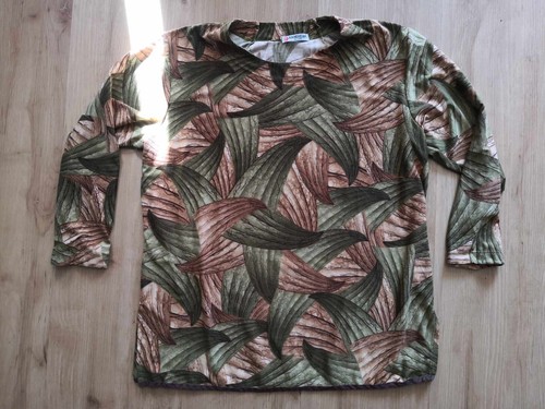 Shirt Bluse - cooles Blätter Muster - Gr XL