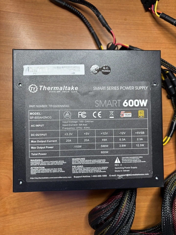 Thermaltake Toughpower GX2 80+ Gold 600W PS-TPD-0600NNFAGU-2 - Image 4 of 4