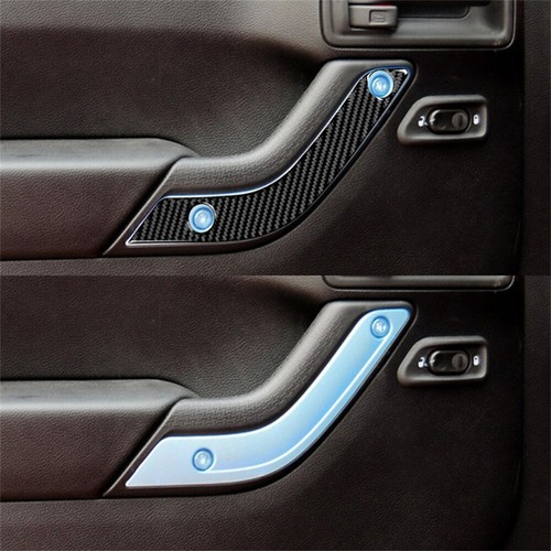 4 piezas cubierta de manija interior de fibra de carbono para Jeep Wrangler JK 2011-2017 - Imagen 7 de 12