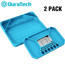 DURATECH 2PC Silicone Tool Tray Non-Slip Flexible Tool Organizer w/Magnetic Tray