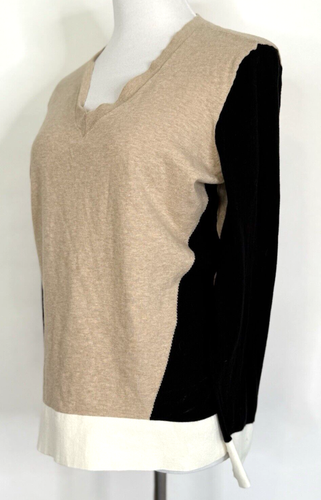 Maglione donna Ann Taylor Loft taglia XL 100% cotone blocco colore scollo V classico - Foto 5 di 12
