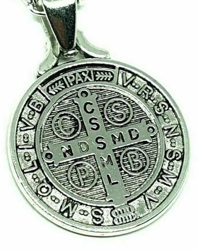 St Benedict Pendant Necklace Double Sided Medal Medallion Protection Jewellery - Picture 13 of 13