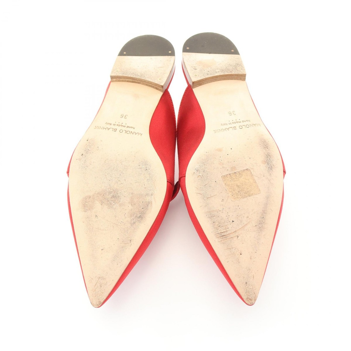 MANOLO BLAHNIK Mules #36 shoes sandals Fabric Red Used | eBay