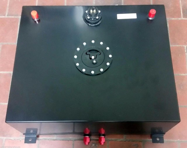 SENDER 20X18X10/" 15.5 GALLON LIGHTWEIGHT RACE RED ALUMINUM GAS FUEL CELL TANK