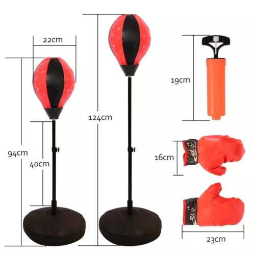 Kinder Standboxsack + Boxhandschuhe verstellbar Punching Ball Boxbirne Boxsack - Bild 2 von 12