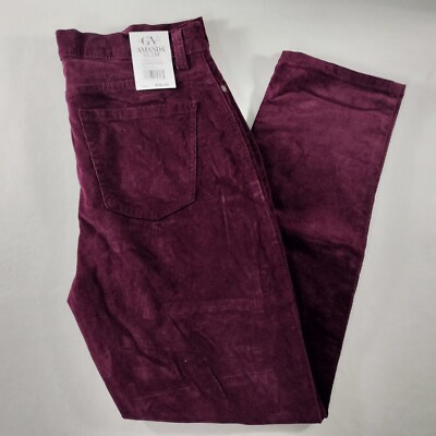 NWT Gloria Vanderbilt Amanda Slim Purple Corduroy Pants