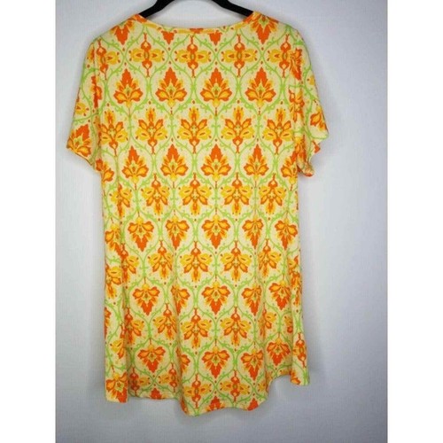 Blusa túnica clásica Lularoe amarilla naranja floral top mediana M LLR primavera - Imagen 3 de 7