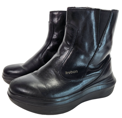 Kybun Womens Daegu Boot Size US 5 Black Leather Italy - Picture 1 of 24