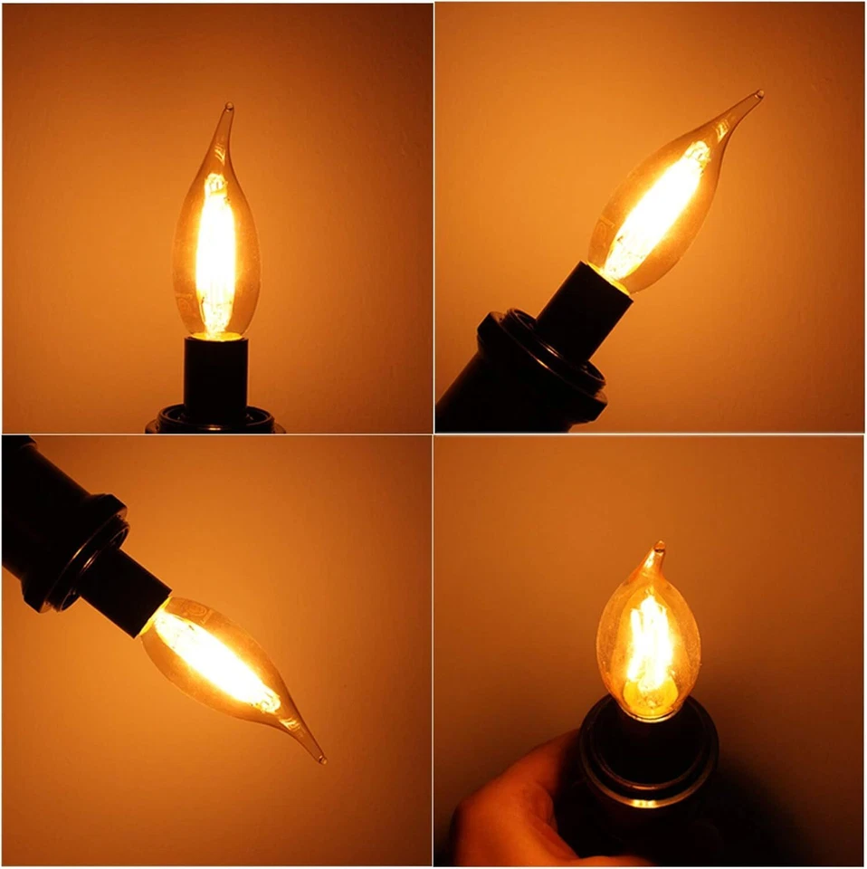 Diodesy 4PK LED Spunlite Light Bulb Satin C11, E12, All Dimmer, 2700K, 4W, 40W - Image 2 of 4