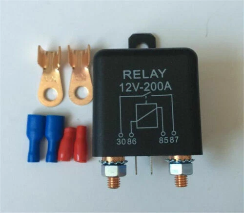 Interruptor de partida de bateria para carro 12V 200A relés de alta potência + 2 pinos de pegada + 2 terminais - Imagem 2 de 4