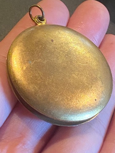 Antique Victorian Gold Filled? Crescent Moon Star Stone Pendant Locket Watch Fob - Imagen 14 de 14