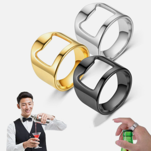 Bartender Ring - Bartender Ring Bottle Opener,Stainless Steel Ring For Men Women