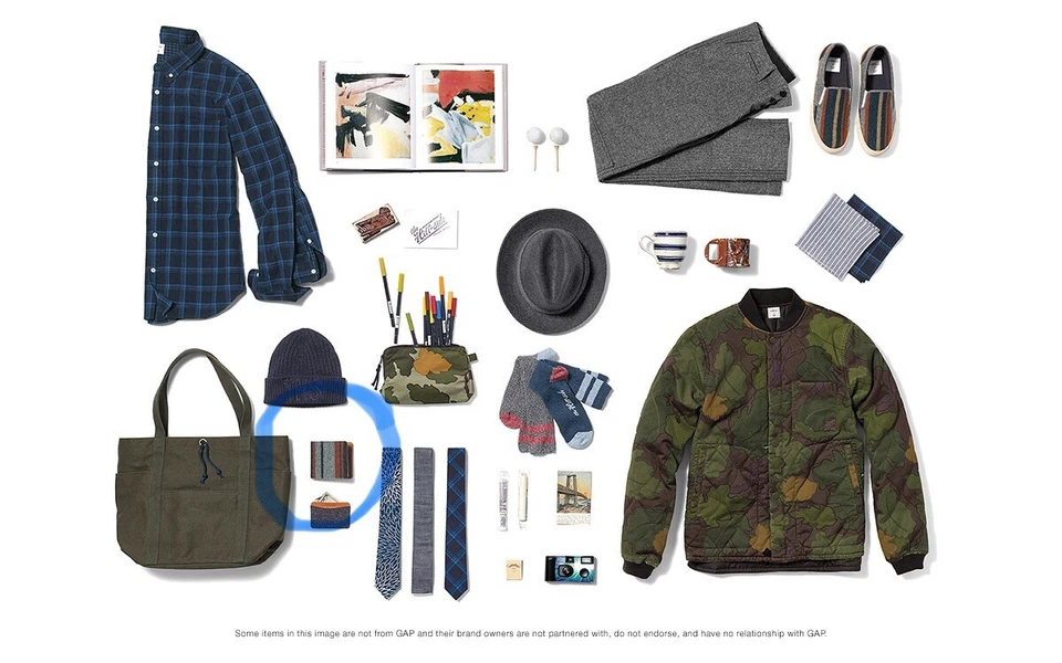 NUEVO Gap GQ Hillside Manta Rayas Cartera Lana Algodón Cuero Foto 4 de 4