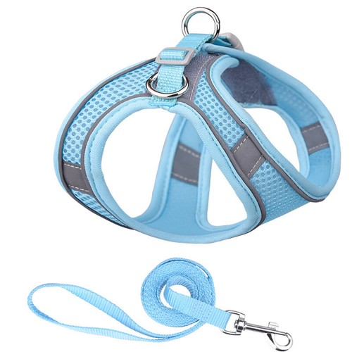 Cat Dog Pet Mesh Breathe Harness Adjustable Control Vest Dogs Reflective Leash - Picture 7 of 10