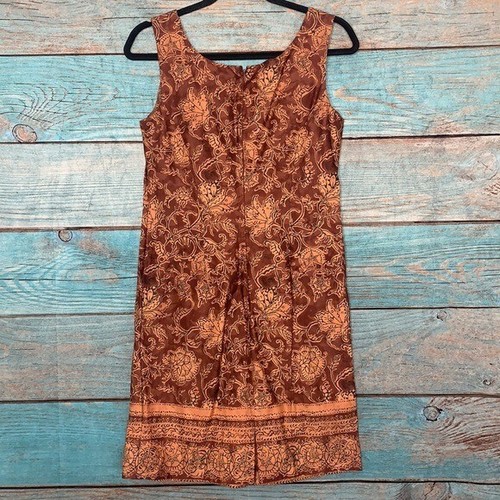 Peruvian Connection Floral Paisley Sheath Dress Size 6 Pima Cotton Sleeveless - Picture 5 of 11