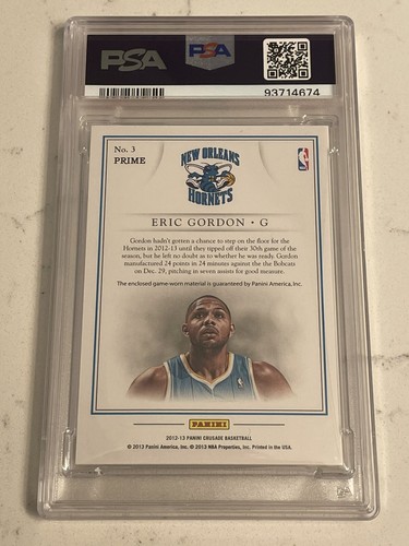 Maglia multicolore Crusade PRIME-ERIC GORDON-GW 2012 SP/25 PSA 9 COME NUOVA POP 1! - Foto 2 di 2