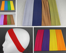 Set pack of 4 solid sport sporty stretch elastic headband kids girls childrens