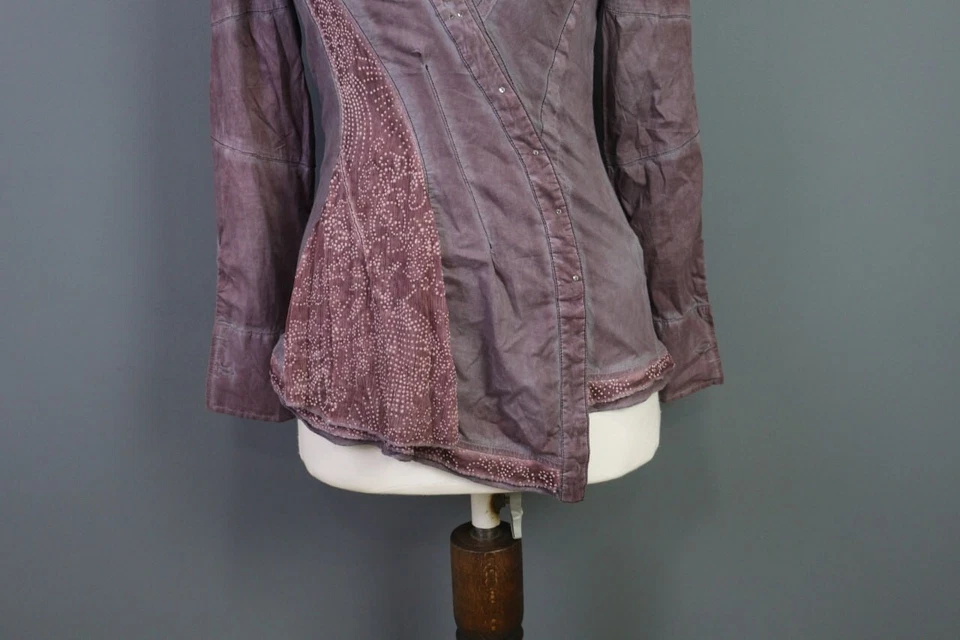 Blusa túnica túnica manga larga envolvente borgoña club Elisa Cavaletti S Foto 4 de 4