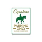 Equestrian Parking Sign, Equestrian, Equestrian Aluminum Metal Decor Sign