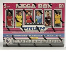 2021-22 Panini Prizm EPL Premier League Soccer Mega Box Red Ice Factory Sealed