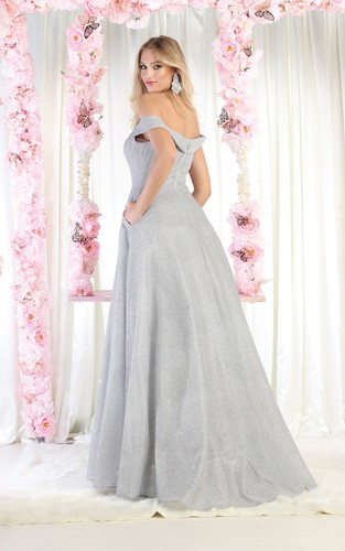 Womens Dresses For Prom Evening Pageant Long Off The Shoulder A-Line Plus Size - Bild 17 von 18