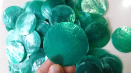 100 discos de capa redonda verde Tosca de 1,5" dos orificios - Imagen 3 de 3