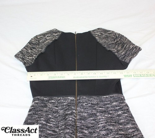 J. Crew tweed cap sleeve sheath dress Cotton Blend Zip Back size 0 - Picture 3 of 8