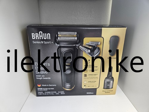 Brand NEW BRAUN Series 9 Sport + 9320CC Wet & Dry Clean & Charge System + Case - Picture 1 of 3