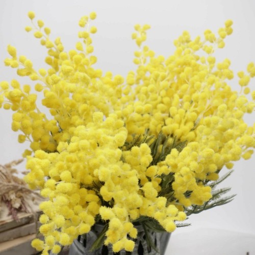 5 Stems Wattle Bouquet 42cmH Australian Native Artificial Flower Faux Mimosa - Picture 4 of 7