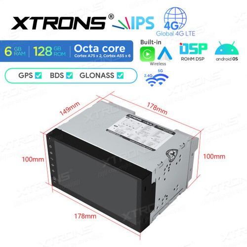 XTRONS 8-Kern 6+128GB Android 14 Autoradio GPS Navi 2DIN DSP Multimedia Player-- - Bild 12 von 14