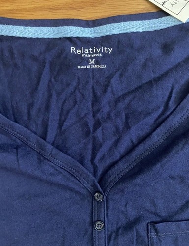Relativity Intimates Shirt Women’s Medium Blue-Navy Pajama Top Lounge Wear - Bild 2 von 7