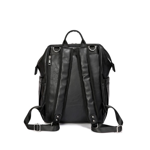 ELF PHOENIX Nappy Bag Backpack Faux Leather Black 5 pcs Set Baby Mummy Dad Gift - Picture 10 of 10